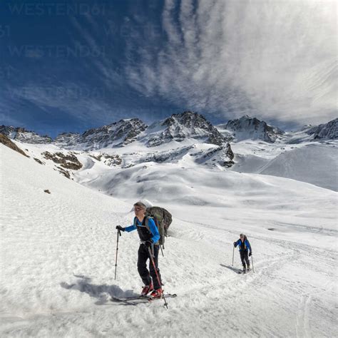italy gran paradiso ski  stock photo