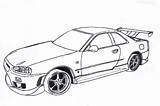 Skyline Nissan Gtr Coloring Drawing Fast Furious Pages Car Toyota Colouring Supra Drawings Gt Easy Print Draw Printable Template Getdrawings sketch template