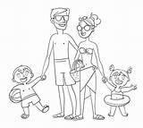 Gelukkige Boek Kleurend Familie sketch template