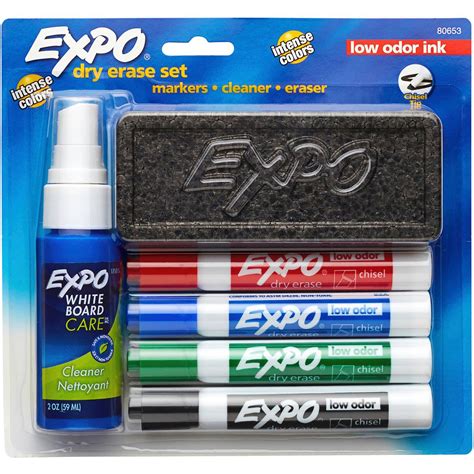 expo whiteboard marker pens chisel tip starter set  pack woolworths