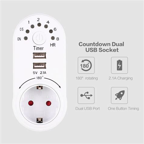 timer switch mini usb   adapter socket outlet plug