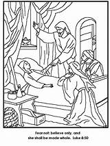 Heals Jairus Sick Restores Jarius Blind Raises Tochter Colouring Testament Wakes Sermon sketch template
