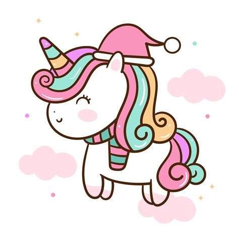 magical unicorn  santa hat