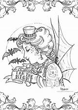 Coloring Pages Gothic Adult Victorian Colouring Steampunk Vampire Halloween Printable Lady Para Nouveau Instant Sheets Designlooter Men Colorear Book Color sketch template