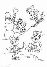 Playing Snow Colouring Children Pages Pdf Mummypages Ie Winter sketch template