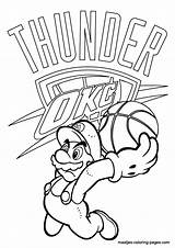 Coloring Thunder Pages Oklahoma City Nba Logo Okc Mario Printable Basketball Lakers Drawing Spurs San Antonio Maatjes Sheets Print Kids sketch template