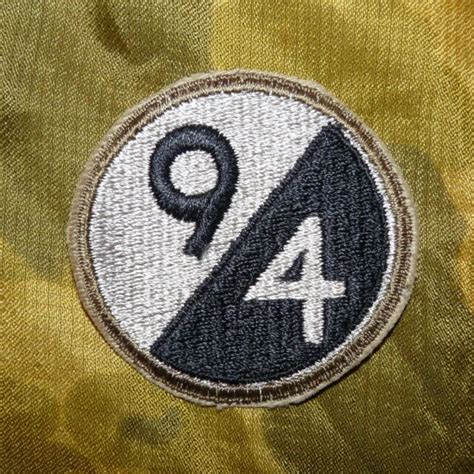 Original Ww2 Us Army 94th Infantry Division Embroidered Sleeve Patch