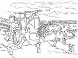 Moses Coloring Hur Saul Amalek Israelites Rephidim Tries Baisser Moïse Contre Bibliques Tomber Dibujos sketch template