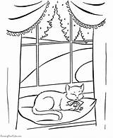 Coloring Christmas Pages Cat Colouring Animals Cats Printable Nap Raisingourkids Animal Fun Window Print Dogs Printing Help Sheets Gif Holiday sketch template