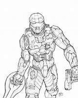 Chief Jefe Maestro Cortana Lápiz Bocetos Armor Goku Colorier sketch template