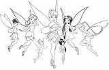 Tinkerbell Disney Coloring Tinker Bell Fairies Pages Fairy Wonder Girls sketch template