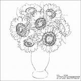 Colorat Buchet Sunflowers Flori Planse Gogh Colouring Surse Adrese Utile Proflowers Floarea Universdecopil sketch template