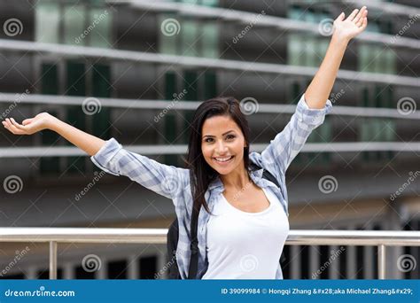 excited female college student stock photo image  carefree learner