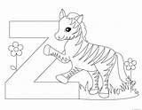 Letter Alphabet Printable Coloring Pages Animal Kids Worksheet Color Print Worksheets Zebra sketch template