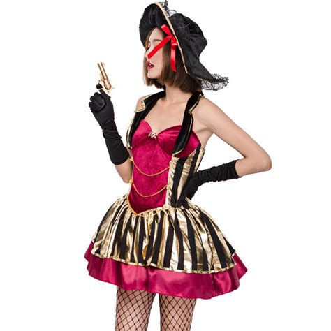 Adult Women Sexy Deluxe Pirate Cosplay Costume Halloween Stage