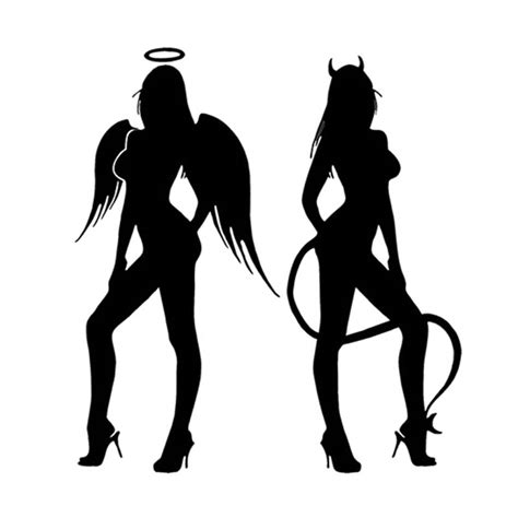 car stying 12 13cm naughty angel and devil decorative car stickers