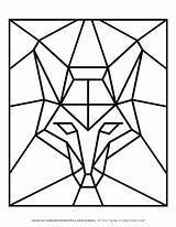 Coloring Pages Geometric Fox Login Planerium sketch template