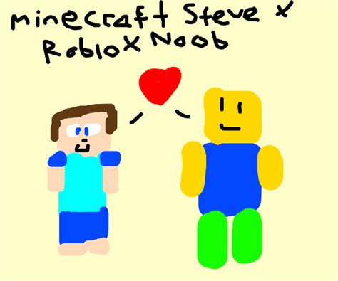 Roblox Noob Meets Minecraft Steve Drawception