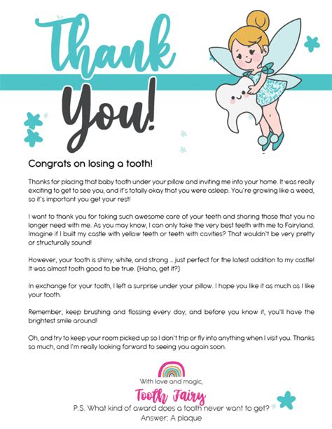 printable tooth fairy letter  boy
