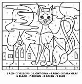 Kids Color Coloring Number Halloween Cat Numbers Pages Sheets Printable Printables Colour Sheet Books Print Outs Save Math sketch template