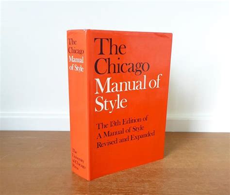 chicago manual  style  edition  excellent condition etsy