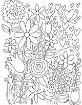 Coloring Pages Book Stress Relief Grown Ups Adults Adult Printable Colouring Colour Craftsy Line Activity Fanciful Patterns Florals sketch template