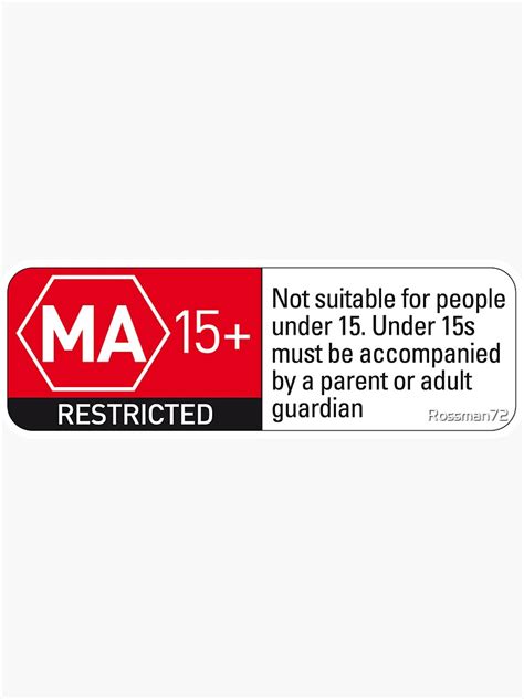 rated ma sticker  rossman redbubble