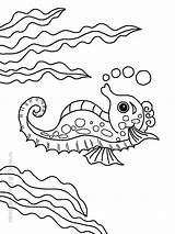 Creatures Seahorse Albanysinsanity sketch template