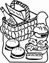 Picnic Coloring Pages Clipart Basket Blanket Colouring Crayola Food Drawing Printable Clip Picnics Preschool Family Kids Color Colour Crafts Dibujos sketch template