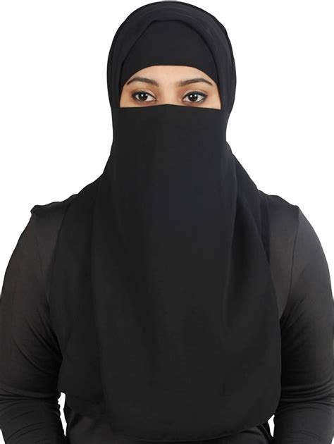 amazoncom ziya long saudi niqab nikab  layers burqa hijab face cover