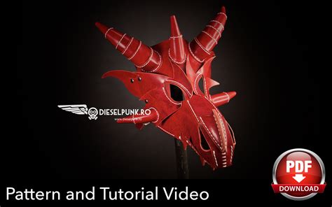 dragon mask pattern set diy pattern   video tutorial