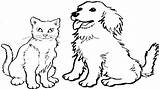 Drawing Line Cat Dog Coloring Pages Puppy Draw Easy Drawings Paintingvalley sketch template