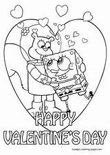 Coloring Valentines Valentine Pages Spongebob Disney Happy Kids Sheets Printable Sandy Color Cdde Print Mickey Mouse Princess Frozen Colouring Bob sketch template