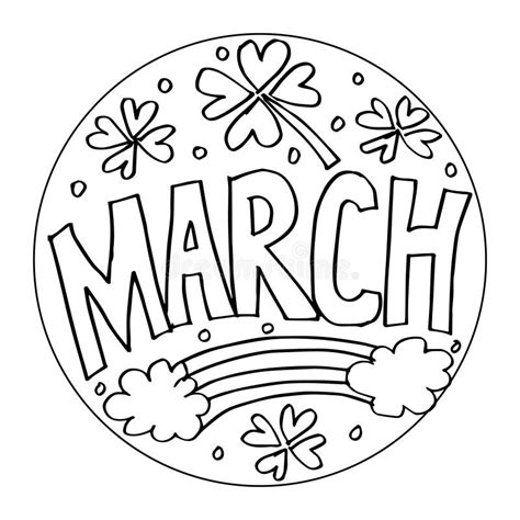 march coloring pages  kids stock vector illustration  children