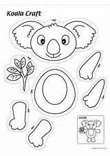 Koala Craft Kids Coloring Printable Crafts Bear Pages Template Leaf Preschool Arts Animal Maple Learning Cut Activities Australian Animals Paper sketch template