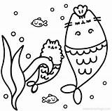 Pusheen Sheets Narwhal Xcolorings Mermaids Albanysinsanity sketch template