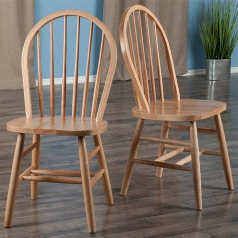 winsome windsor solid wood spindle  dining side chair  natural
