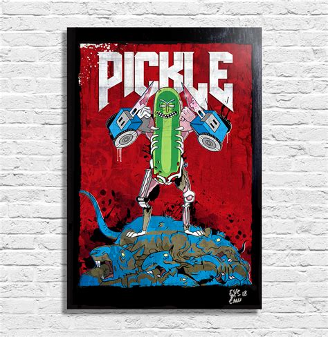 Rick And Morty Pickle Rick Doom Style Pop Art Original