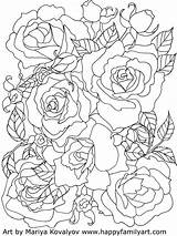 Roses Kleurplaat Rozen Happyfamilyart Luther Wildtiere Overcoming Kovalyov Downloaden Kleurplaten sketch template