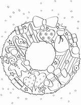 Wreath Christmas Coloring Pages Printable Kids Categories Drawing sketch template
