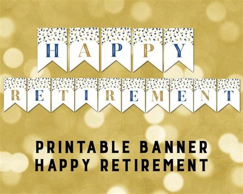 happy retirement banner  printable printable templates