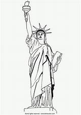 Statue Liberty Coloring Printable Pages sketch template