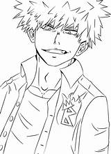 Bakugo Katsuki Coloring Pages Anime Hero Academia Printable sketch template