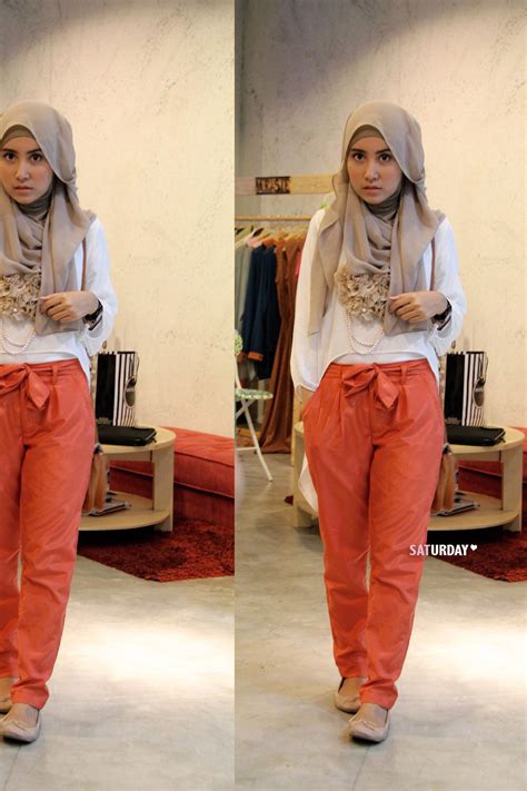 style inspiration orange pants street hijab fashion hijabi fashion muslimah fashion