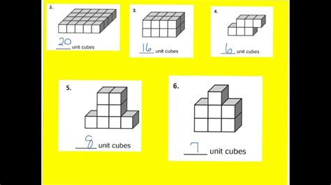 unit cubes  solid figures math worksheets volume math math