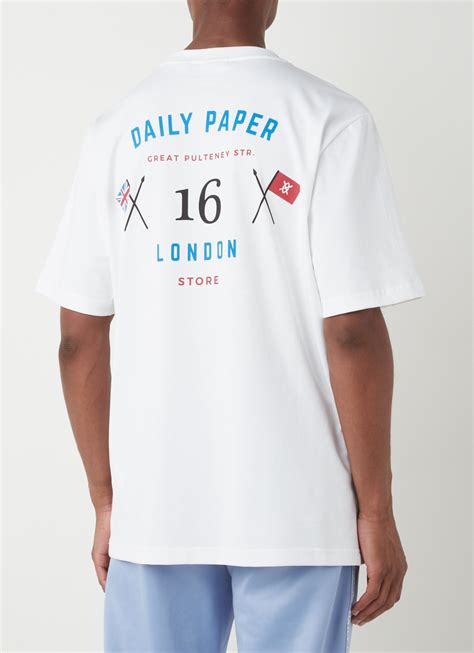 daily paper ldn store  shirt met front en backprint wit de bijenkorf