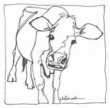 Cow Jersey Line Continuous Drawing Drawings Animal Aunt Abbey Contour Artist Simple Debbie Marker Index Choose Board Border Wallpapers sketch template