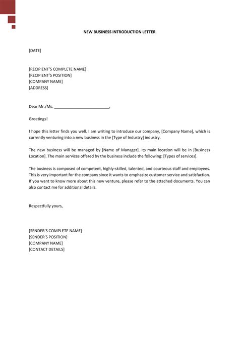 introduction letter format  printing business