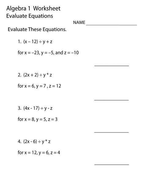 practice math problems equation learning printable