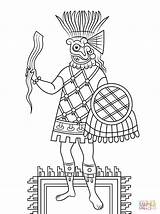 Tlaloc Aztec Coloring Pages God Rain Fertility Water Aztecs Warrior Sheets Drawing sketch template